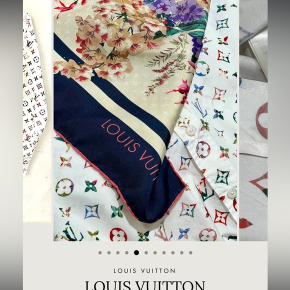 ***Rare****Louis Vuitton Long Sleeve monogram button down with scarf - Picture 14 of 15